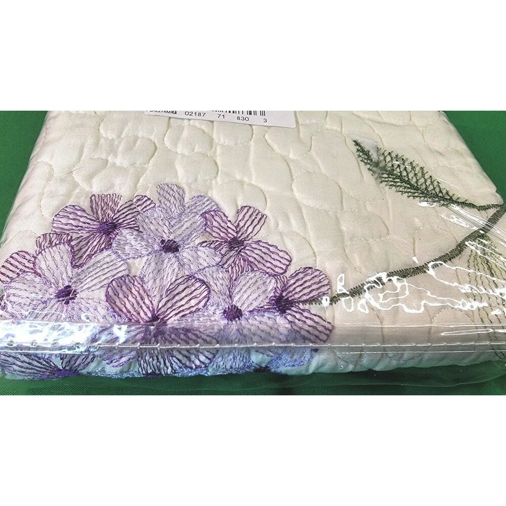 Homestead Bedding Embroidered Pillow Sham Quilted Lavender Standard Purple
